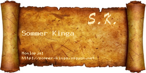 Sommer Kinga névjegykártya