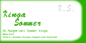 kinga sommer business card